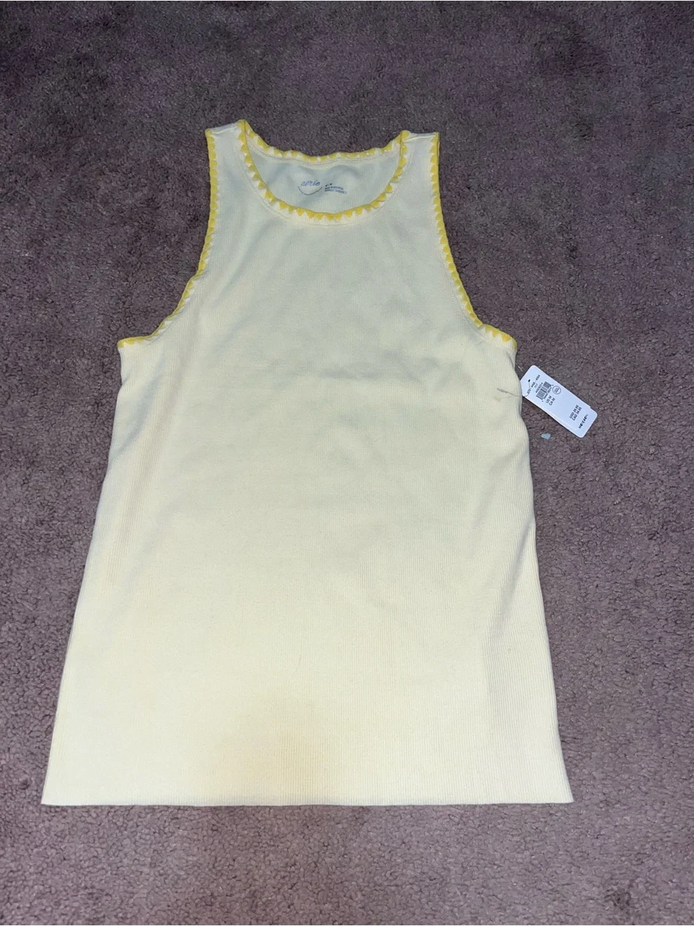 Women’s Yellow Sleeveless Ribbed Tank Top American Eagle NWT yellow